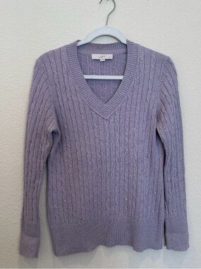 Loft Purple V-neck Sweater
